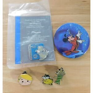 Disney Pins Assortment 5 Differant Pins 1 is new in Package